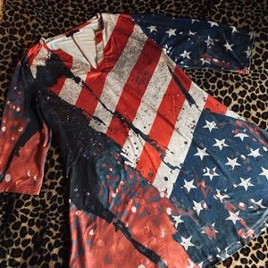 NWOT Women’s size 2x Azoea American Flag Blouson Dress